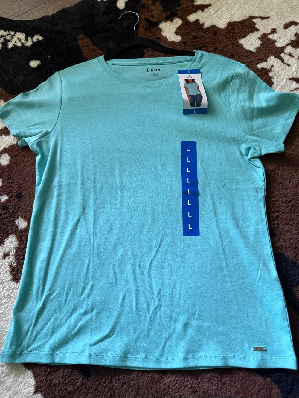 DKNY Short Sleeve Tee in Aqua